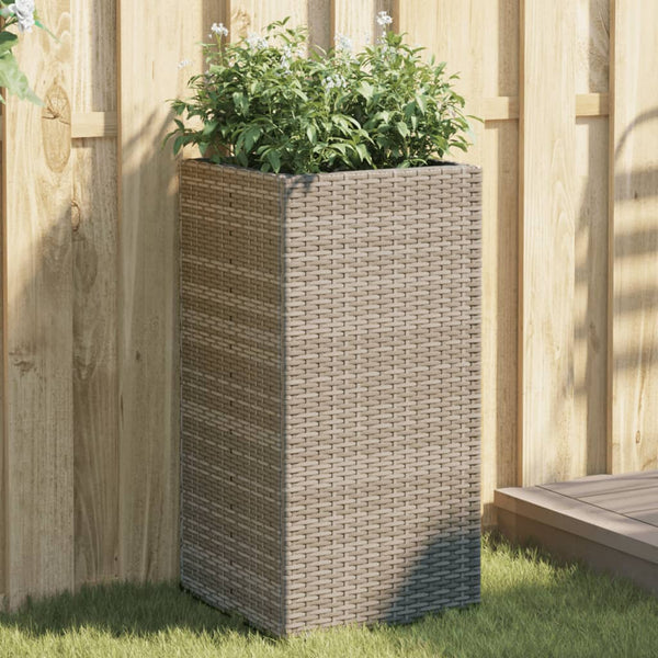 vidaXL Planters 2 pcs Grey 40x40x80 cm Poly Rattan
