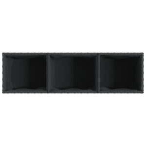 vidaXL Planters with Wheels 2 pcs Black 107x32x38 cm Poly Rattan