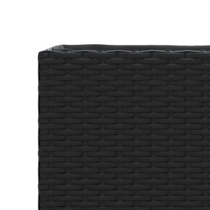 vidaXL Planters with Wheels 2 pcs Black 107x32x38 cm Poly Rattan