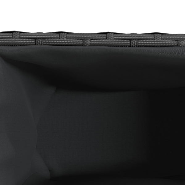 vidaXL Planters with Wheels 2 pcs Black 107x32x38 cm Poly Rattan