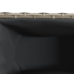 vidaXL Planters with Wheels 2 pcs Grey 107x32x38 cm Poly Rattan