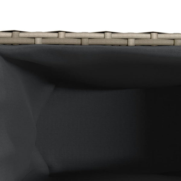 vidaXL Planters with Wheels 2 pcs Grey 107x32x38 cm Poly Rattan