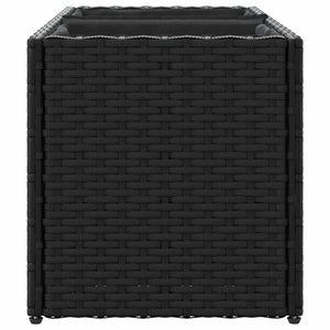 vidaXL Planter with 2 Pots 2 pcs. Black 72x30x32 cm Poly Rattan