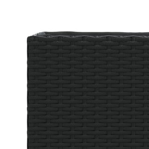 vidaXL Planter with 2 Pots 2 pcs. Black 72x30x32 cm Poly Rattan