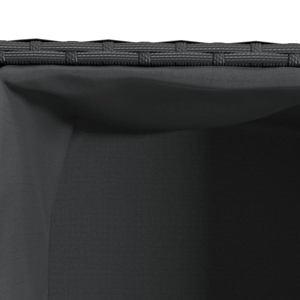 vidaXL Planter with 2 Pots 2 pcs. Black 72x30x32 cm Poly Rattan