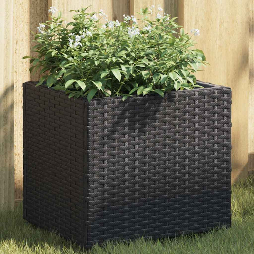vidaXL Planters 2 pcs Black 36x30x32 cm Poly Rattan