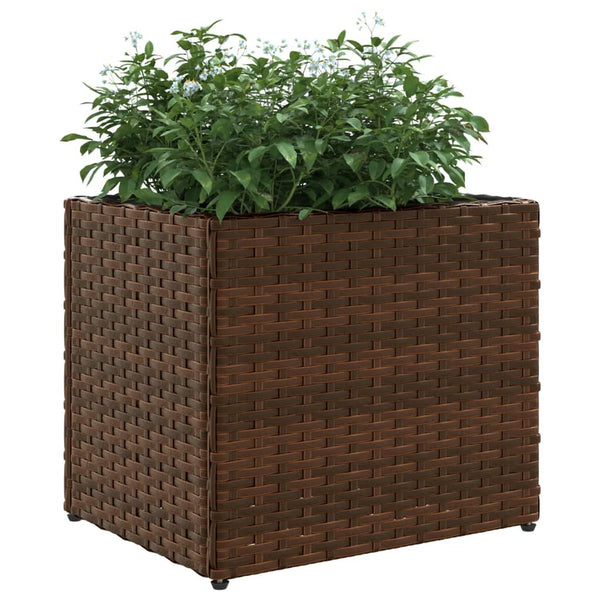 vidaXL Planters 2 pcs Brown 36x30x32 cm Poly Rattan
