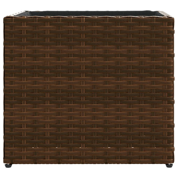 vidaXL Planters 2 pcs Brown 36x30x32 cm Poly Rattan