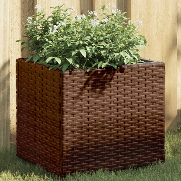 vidaXL Planters 2 pcs Brown 36x30x32 cm Poly Rattan