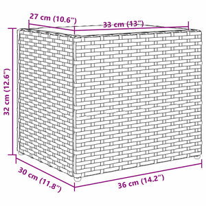 vidaXL Planters 2 pcs. Gray 36x30x32 cm Poly Rattan