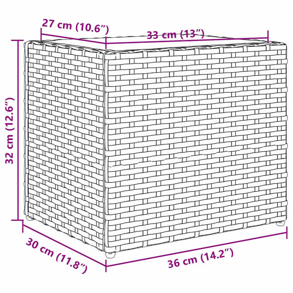 vidaXL Planters 2 pcs. Gray 36x30x32 cm Poly Rattan