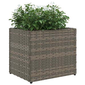 vidaXL Planters 2 pcs. Gray 36x30x32 cm Poly Rattan
