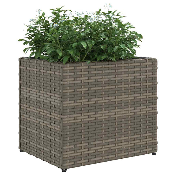 vidaXL Planters 2 pcs. Gray 36x30x32 cm Poly Rattan