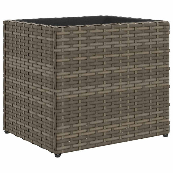 vidaXL Planters 2 pcs. Gray 36x30x32 cm Poly Rattan