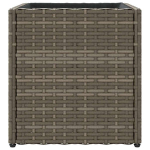 vidaXL Planters 2 pcs. Gray 36x30x32 cm Poly Rattan