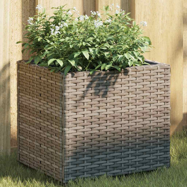 vidaXL Planters 2 pcs. Gray 36x30x32 cm Poly Rattan