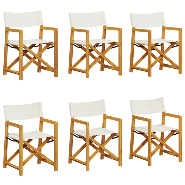 vidaXL Folding Garden Chairs 6 pcs. Cream Fabric