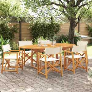 vidaXL Folding Garden Chairs 6 pcs. Cream Fabric