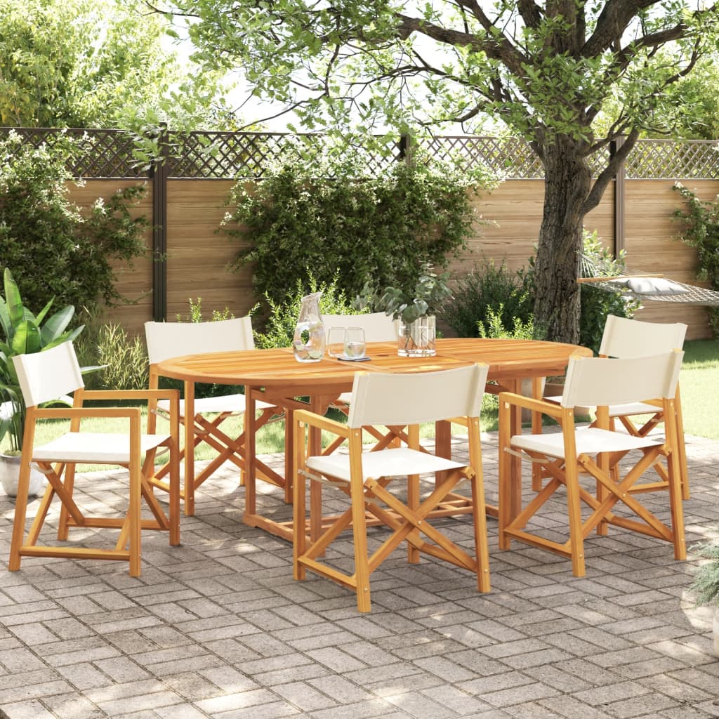 vidaXL Folding Garden Chairs 6 pcs. Cream Fabric