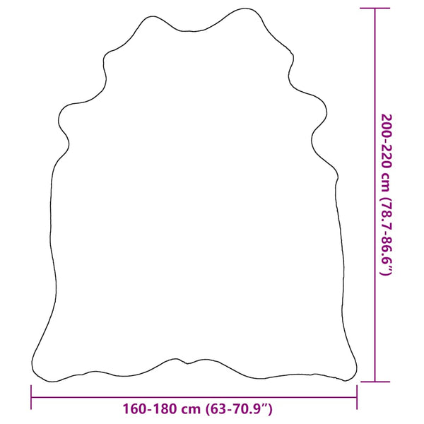 vidaXL Genuine Cowhide Rug Black 180x220 cm