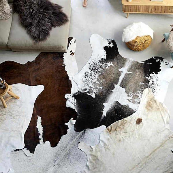 vidaXL Cowhide Rug Black and White 180x220 cm