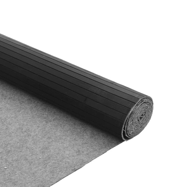 Grauer Bambus Teppich 80x400 cm