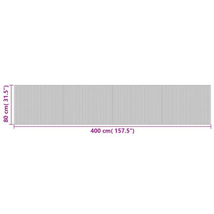 Grauer Bambus Teppich 80x400 cm