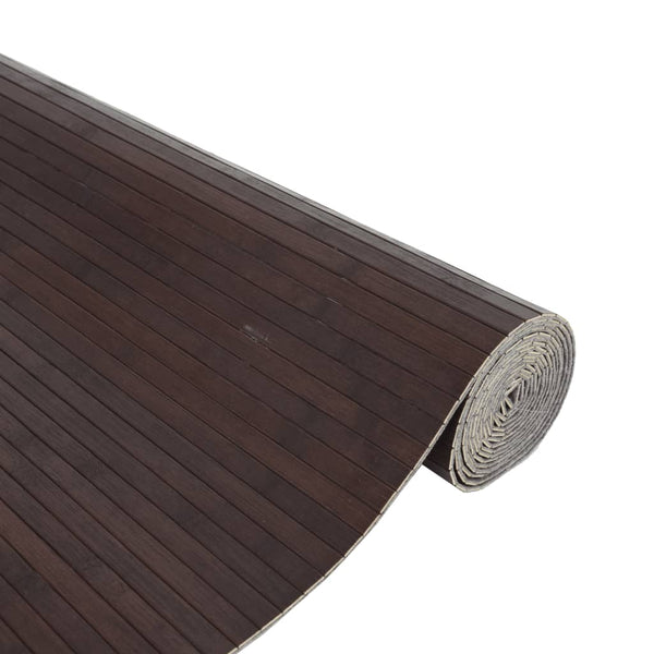 Dunkelbrauner Bambus Teppich 80x400 cm