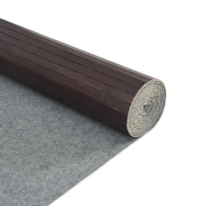 Dunkelbrauner Bambus Teppich 80x400 cm