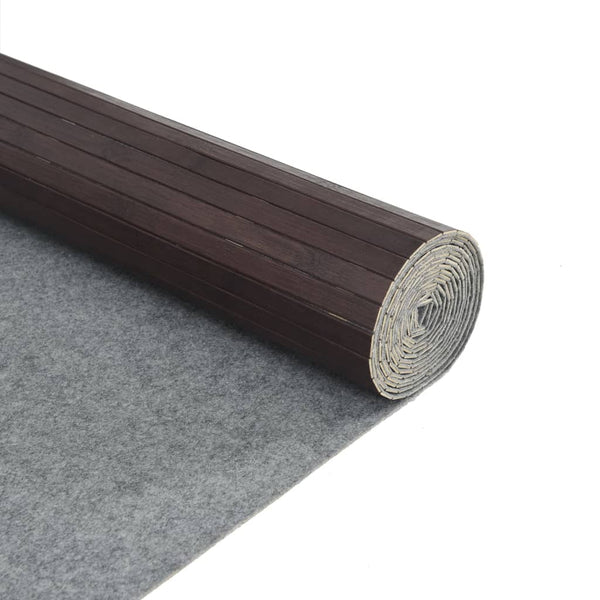 Dunkelbrauner Bambus Teppich 80x400 cm