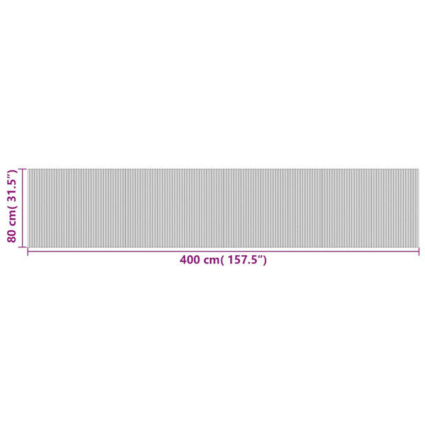 Dunkelbrauner Bambus Teppich 80x400 cm