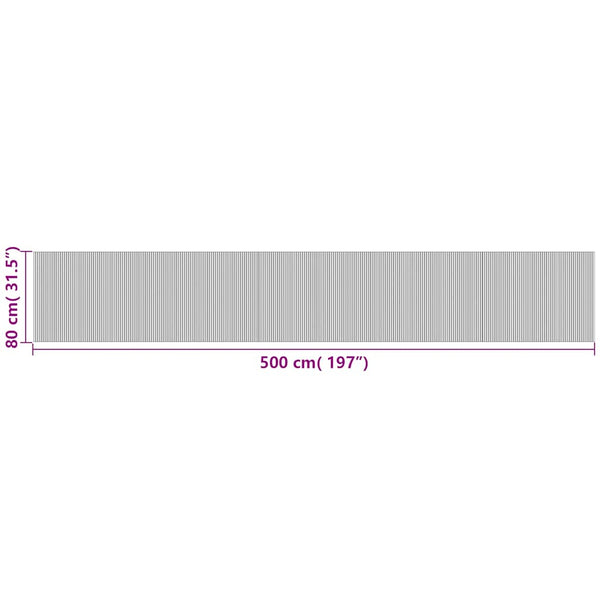 Brauner Bambus Teppich 80x500 cm