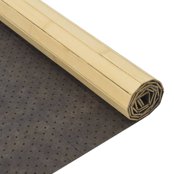 Bambus Teppich Hell 100x100 cm