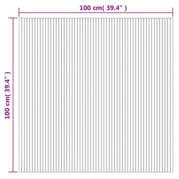 Bambus Teppich Hell 100x100 cm