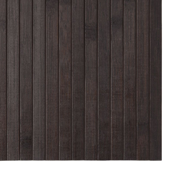 Dunkelbrauner Bambus Teppich 100x100 cm
