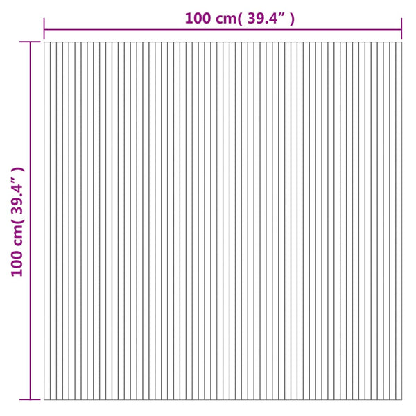Dunkelbrauner Bambus Teppich 100x100 cm