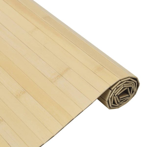 Bambus Teppich Hell Natur 100x500 cm