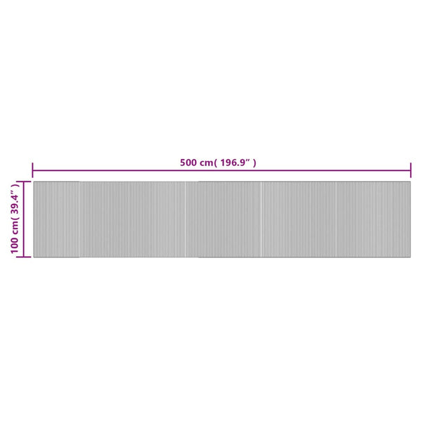 Bambus Teppich Hell Natur 100x500 cm