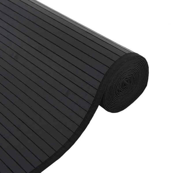 vidaXL Rectangular Black Rug 60x100 cm Bamboo