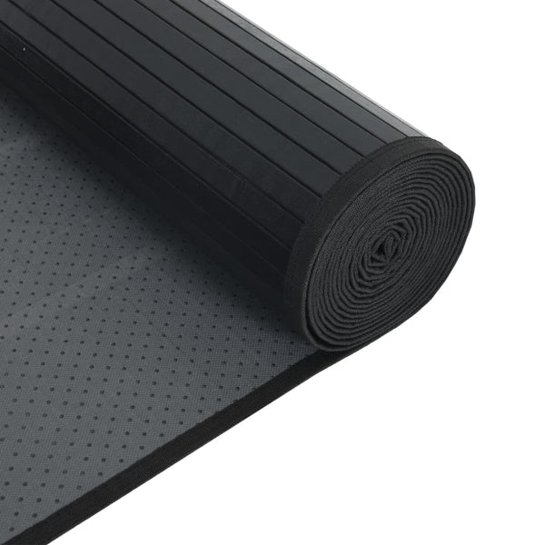 vidaXL Rectangular Black Rug 60x100 cm Bamboo