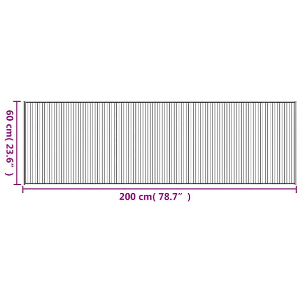vidaXL Rectangular Brown Rug 60x200 cm Bamboo