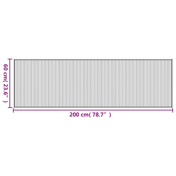 vidaXL Rug Rectangular Dark Brown 60x200 cm Bamboo