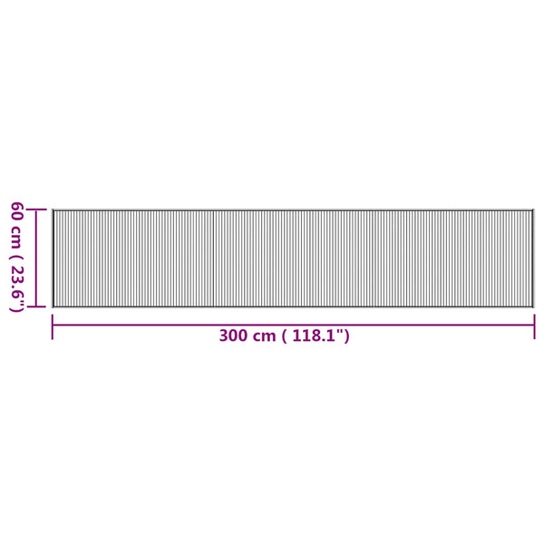 vidaXL Rectangular Natural Rug 60x300 cm Bamboo