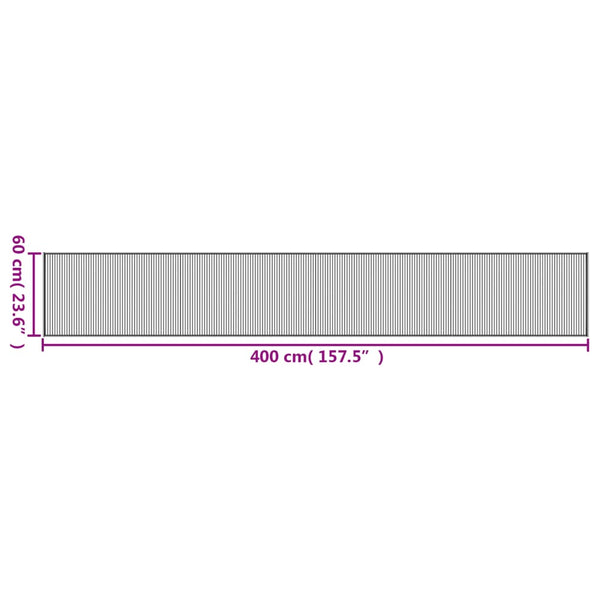 vidaXL Rectangular Rug Light Natural 60x400 cm Bamboo