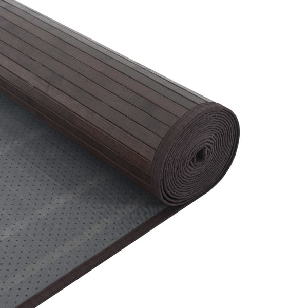 vidaXL Rectangular Dark Brown Rug 70x100 cm Bamboo