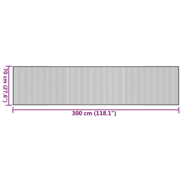 Bambus Teppich Hell 70x300 cm