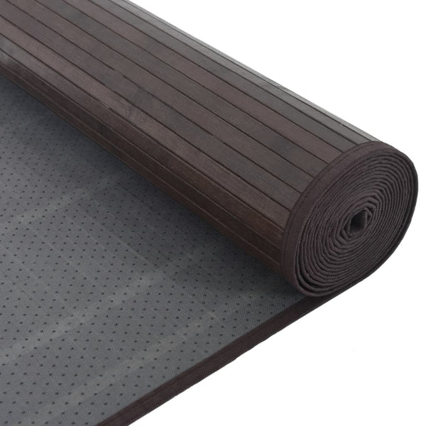 Dunkelbrauner Bambus Teppich 80x100 cm