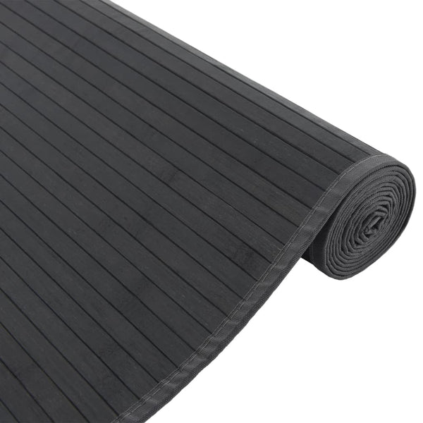 Grauer Bambus Teppich 80x200 cm