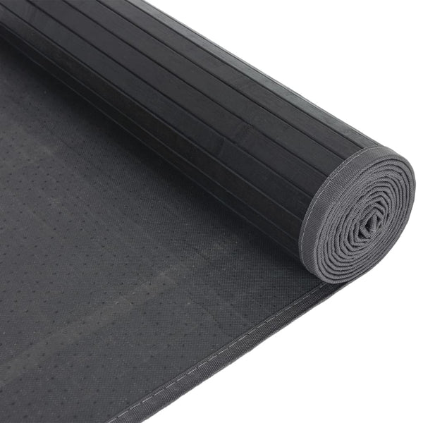 Grauer Bambus Teppich 80x200 cm