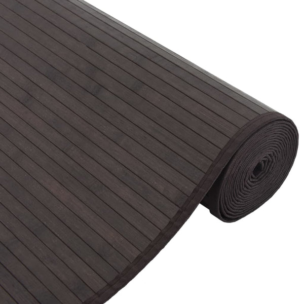 Dunkelbrauner Bambus Teppich 80x200 cm